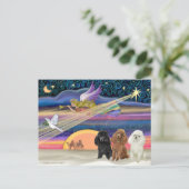 Christmas Star - Poodles (three Toy) - Feestdagenkaart (Staand voorkant)