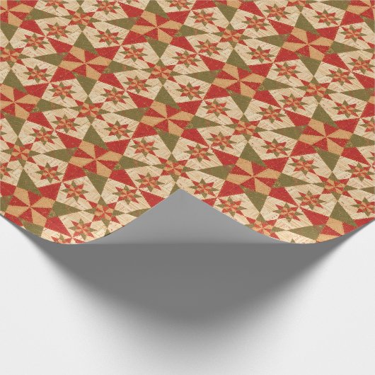 Christmas Star Quilt Cadeaupapier (Hoek)