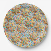 Christmas Star Sugar Cookies With Sprinkles Papieren Bordje (Voorkant)