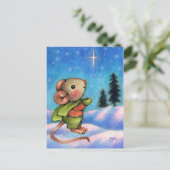 Christmas Star Wish - Schattigee vakantiemuizenkun Feestdagenkaart (Staand voorkant)