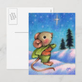 Christmas Star Wish - Schattigee vakantiemuizenkun Feestdagenkaart (Voorkant / Achterkant)