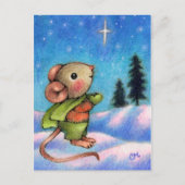 Christmas Star Wish - Schattigee vakantiemuizenkun Feestdagenkaart (Voorkant)