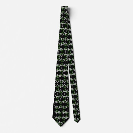 Christmas Starfish Black pattern tie Stropdas (Voorkant)