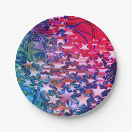 CHRISTMAS STARS | ABSTRACT PAARS LILA | Festief Papieren Bordje