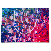 CHRISTMAS STARS Abstract Paars Rood Lila Festisch Groot Cadeauzakje (Voorkant)