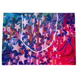 CHRISTMAS STARS Abstract Paars Rood Lila Festisch Groot Cadeauzakje