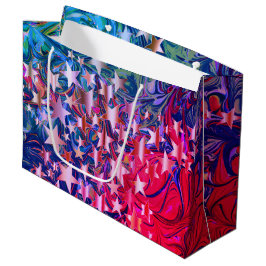CHRISTMAS STARS Abstract Paars Rood Lila Festisch Groot Cadeauzakje