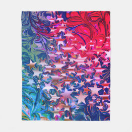 CHRISTMAS STARS Abstract Paars Rood Lila Fleece Deken