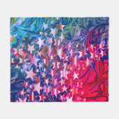 CHRISTMAS STARS Abstract Paars Rood Lila Fleece Deken (Voorkant (Horizontaal))