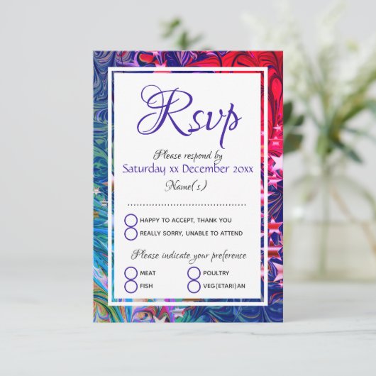 CHRISTMAS STARS | Abstracte winter | Festive Meal RSVP Kaartje (Staand voorkant)