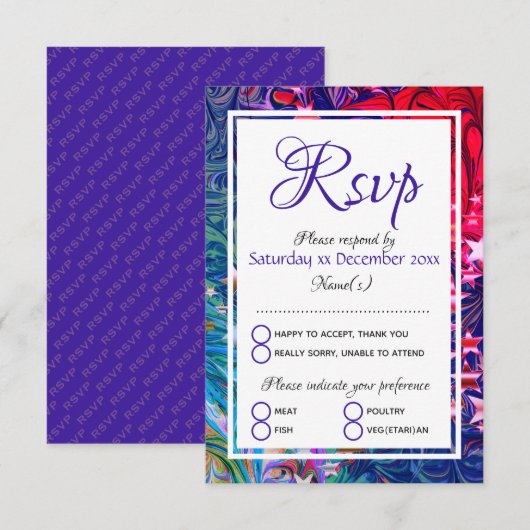 CHRISTMAS STARS | Abstracte winter | Festive Meal RSVP Kaartje (Voorkant / Achterkant)