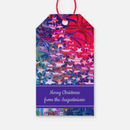 CHRISTMAS STARS | Abstracte winter | Paars DOUANE Cadeaulabel