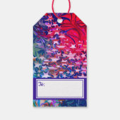 CHRISTMAS STARS | Abstracte winter | Paars DOUANE Cadeaulabel (Achterkant)