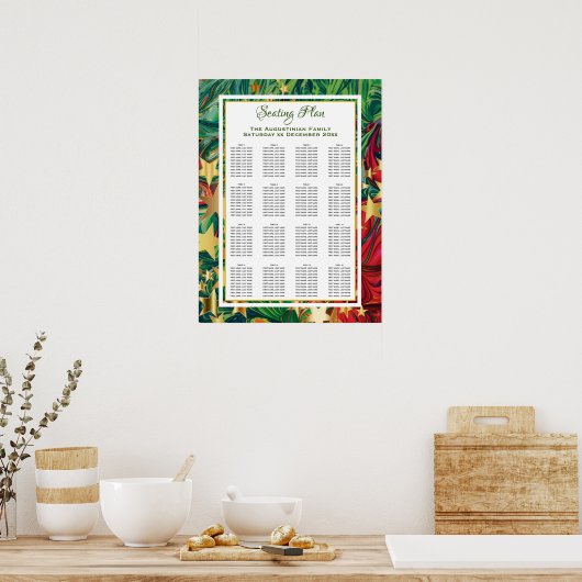 CHRISTMAS STARS Custom Party 160 Seating Plan Poster (Keuken)