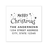 Christmas Stars Familienaam Retouradres Zelfinktende Stempel (Design)