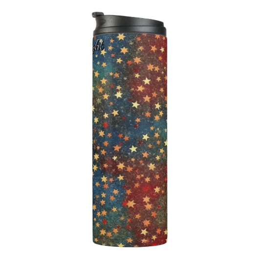 Christmas Stars Glitter Festive  Thermosbeker (Geroteerd rechts)