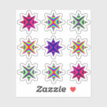 Christmas Stars kleurrijke sticker pack<br><div class="desc">Kerststerren kleurrijke stickersheet</div>
