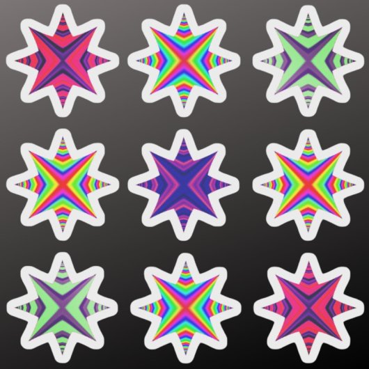 Christmas Stars kleurrijke sticker pack