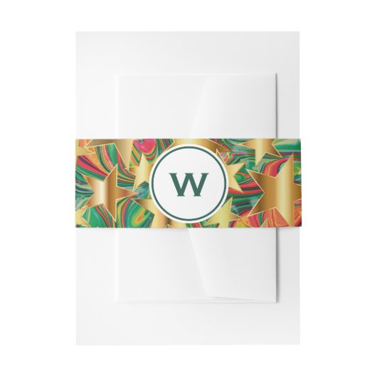 CHRISTMAS STARS Persoonlijke schrijfbenodigdheden Uitnodigingen Wikkel (Voorkant Voorbeeld)