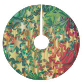 CHRISTMAS STARS Red Green Faux Gold Retro Abstract Kerstboom Rok (Voorkant)
