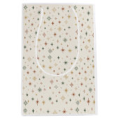 Christmas Stars & Sparkles Pattern Medium Cadeauzakje (Voorkant)