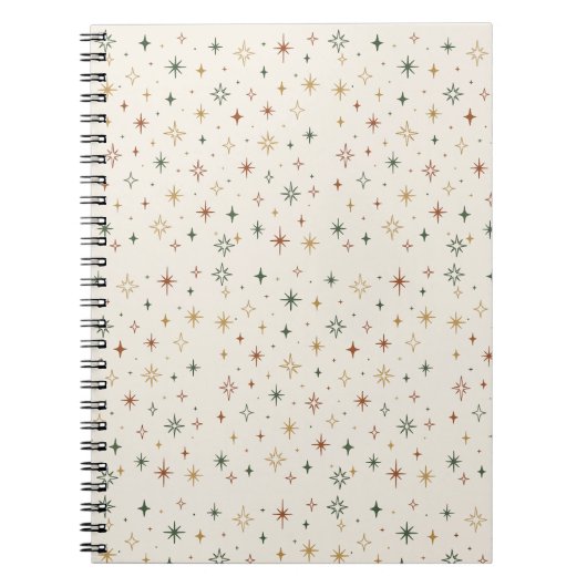 Christmas Stars & Sparkles Pattern Notitieboek (Voorkant)