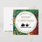 CHRISTMAS STARS Three Wise Mannen Festive Scriptin Feestdagenkaart (Voorkant / Achterkant)