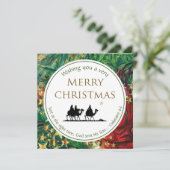 CHRISTMAS STARS Three Wise Mannen Festive Scriptin Feestdagenkaart (Staand voorkant)
