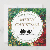 CHRISTMAS STARS Three Wise Mannen Festive Scriptin Feestdagenkaart (Voorkant)