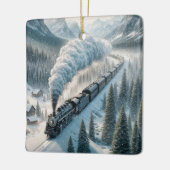 Christmas Steam Locomotive In a Mountain Valley Keramisch Ornament (Links)