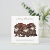 Christmas Steampunk Gnome Feestdagenkaart (Staand voorkant)