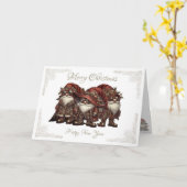 Christmas Steampunk Gnome Kaart (Gele Bloem)