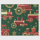 Christmas Steampunk Locomotief Inpakpapier (Vlak)