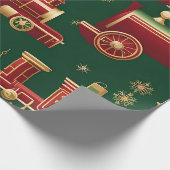 Christmas Steampunk Locomotief Inpakpapier (Hoek)
