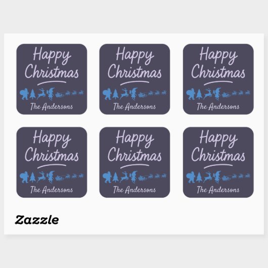 Christmas Sticker in blue silhouette  (Vel)