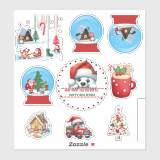 Christmas Stickers Snowglobe