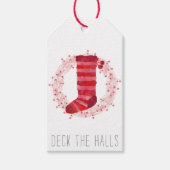 Christmas Stocking And Wreath Cadeaulabel (Voorkant)