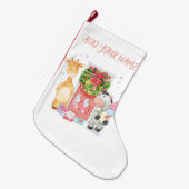 CHRISTMAS STOCKING : BABY GIRAFFE & ZEBRA GROTE KERSTSOK (Voorkant (Hangend))