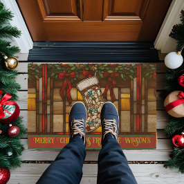 Christmas Stocking Faux Glas in lood