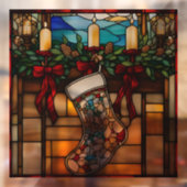 Christmas Stocking Faux Glas in lood Raamsticker (Vel 2)