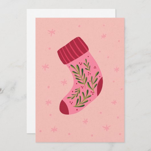 Christmas Stocking Feestdagenkaart (Voorkant / Achterkant)