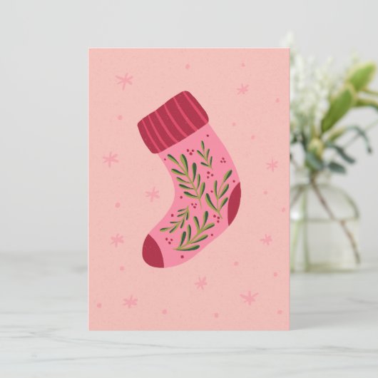 Christmas Stocking Feestdagenkaart (Staand voorkant)