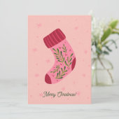 Christmas Stocking Feestdagenkaart (Staand voorkant)