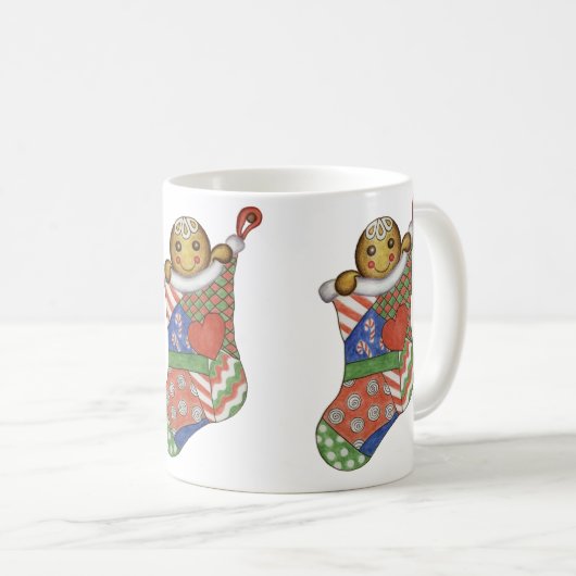 Christmas Stocking Gingerbread Coffee Mok (Voorkant rechts)