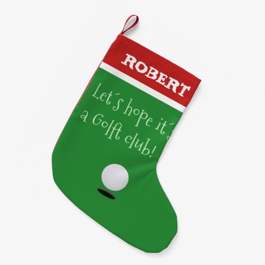 CHRISTMAS STOCKING. GOLF CLUB EN BALL KLEINE KERSTSOK (Voorkant (Hangend))