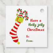 Christmas Stocking Holly Jolly Christmas Holiday Bedankjes Labels (Achterkant)