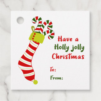 Christmas Stocking Holly Jolly Christmas Holiday Bedankjes Labels