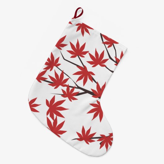 Christmas Stocking, Red Leaves  Grote Kerstsok (Voorkant (Hangend))