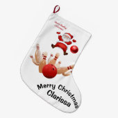 Christmas Stocking, Santa Bowling Grote Kerstsok (Voorkant (Hangend))