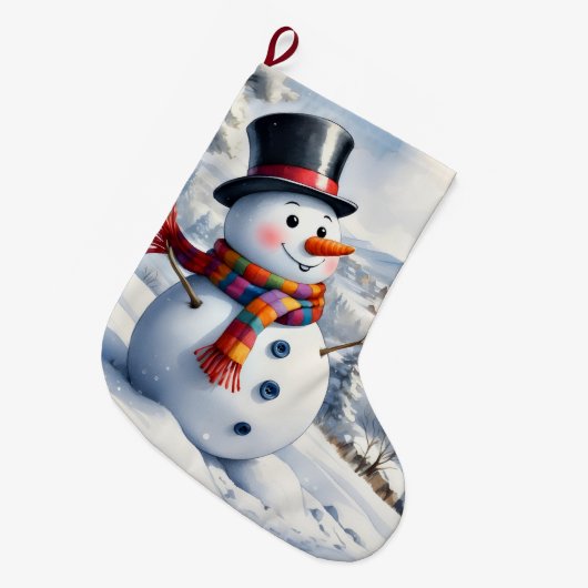 Christmas Stocking, Snowman Grote Kerstsok (Voorkant (Hangend))